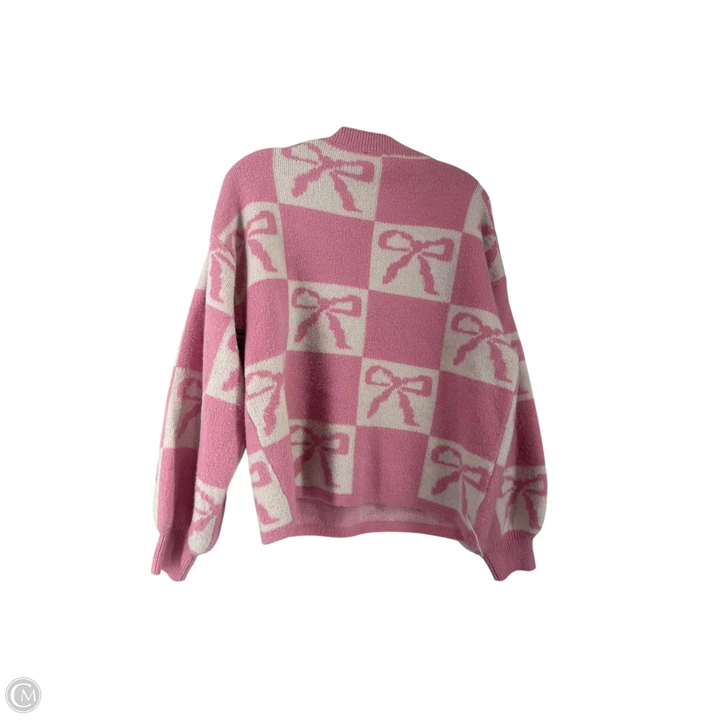 Sweater By Entro In Pink & White, Size: L