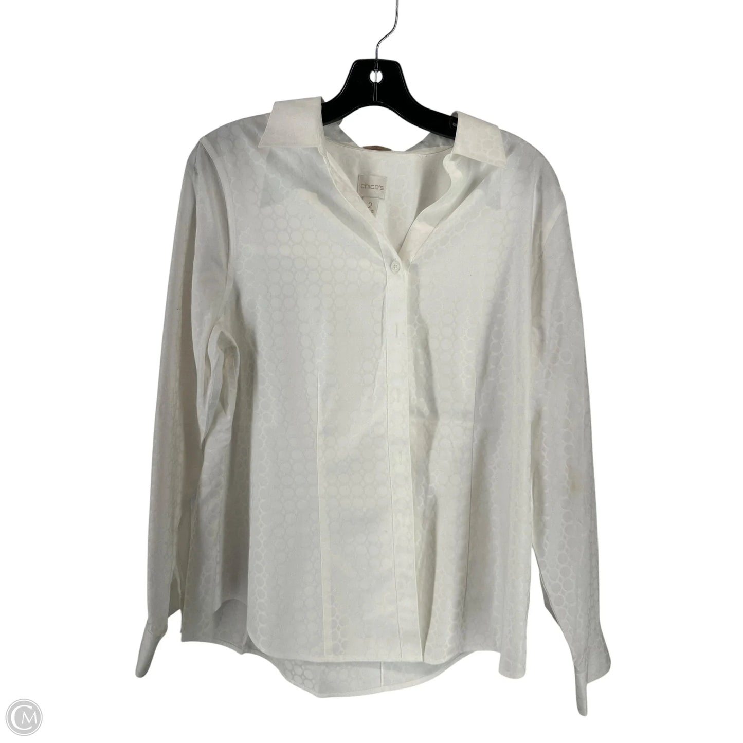 Top Long Sleeve By Chicos In White, Size: 2