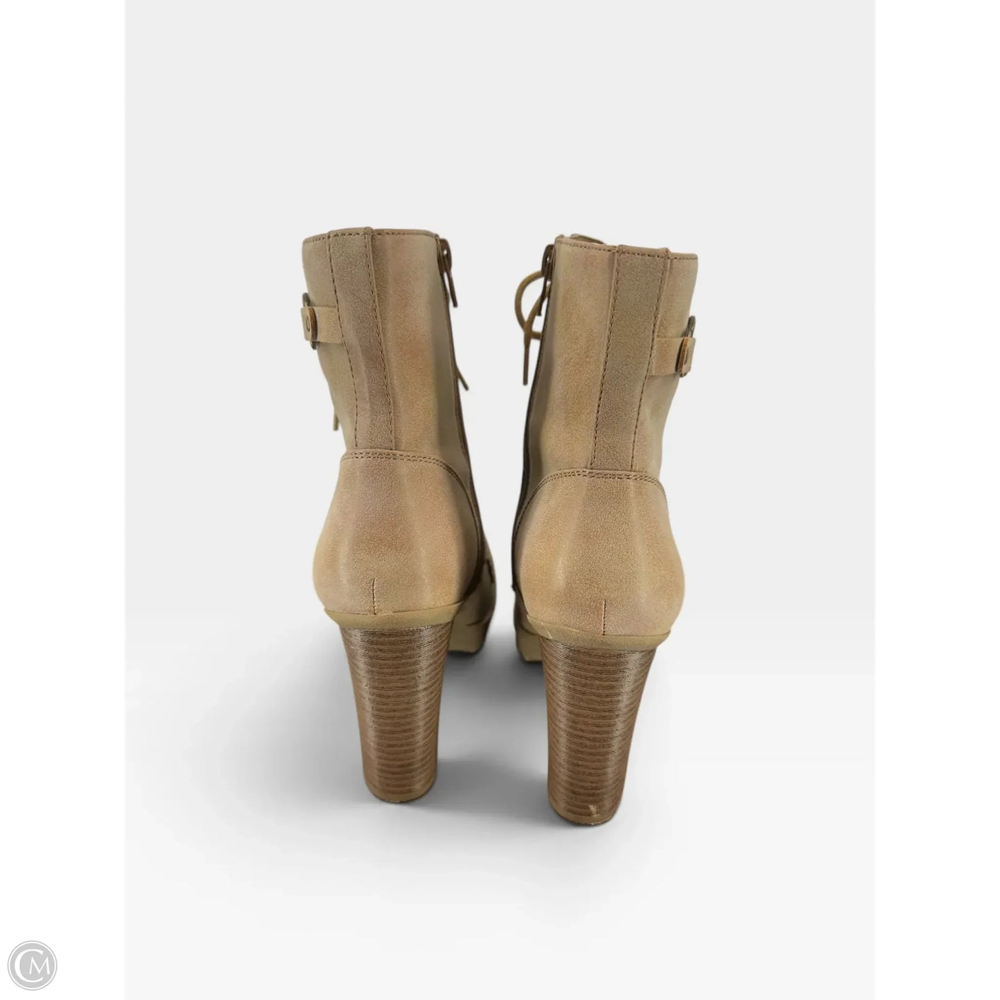 Boots Ankle Heels By Guess In Tan, Size: 10