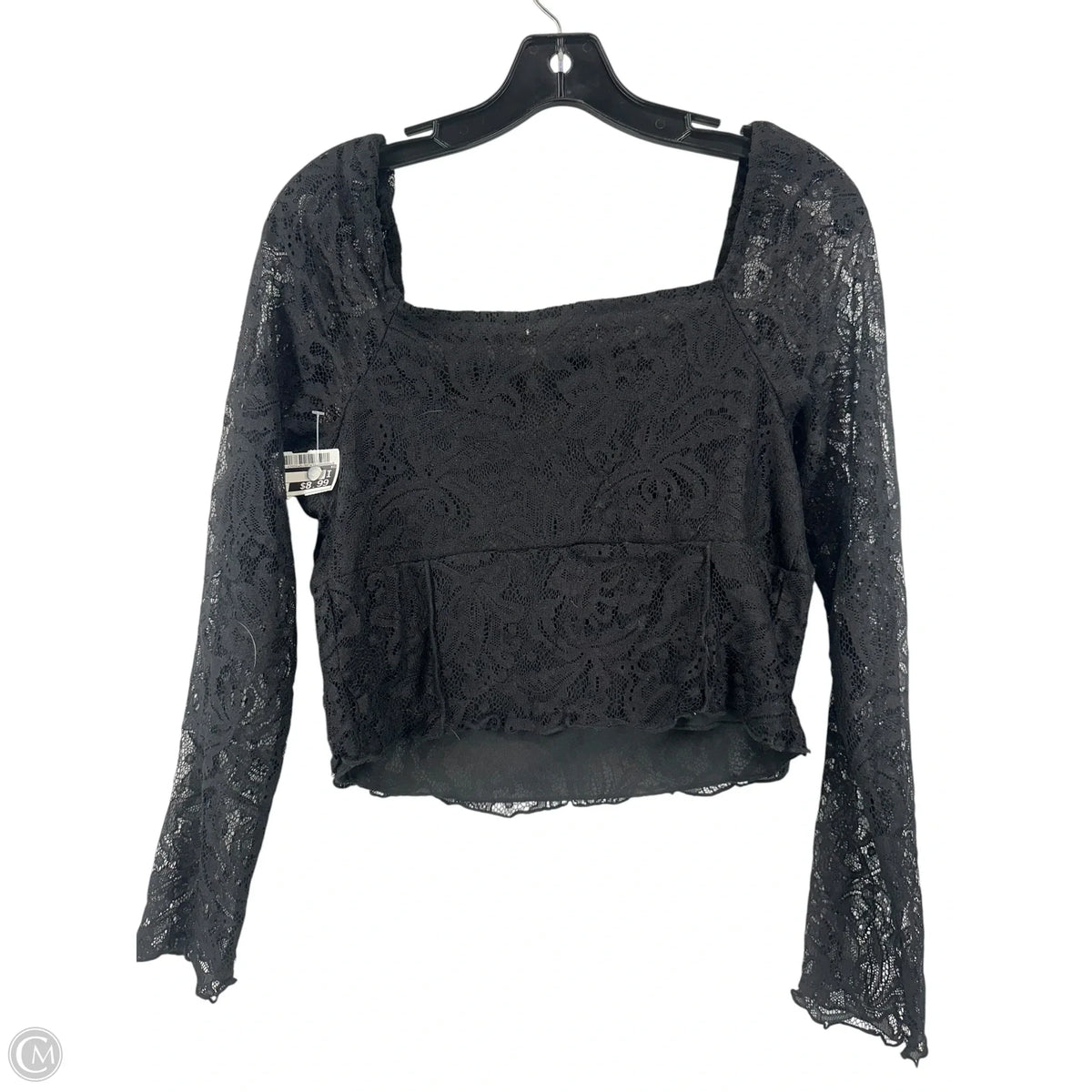 Top Long Sleeve By Kirious In Black, Size: L