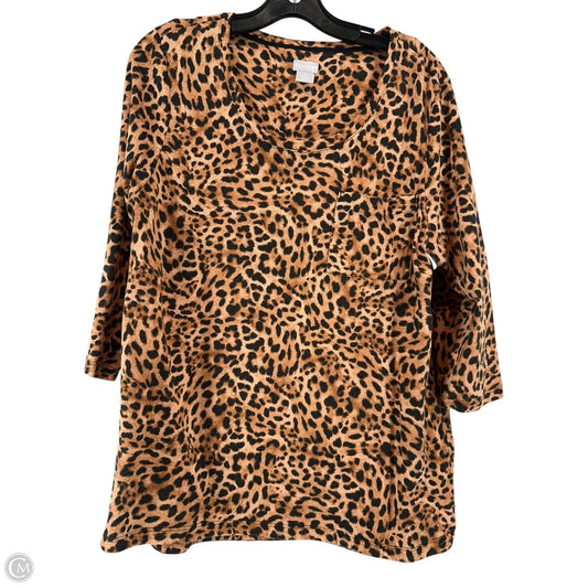 Top Long Sleeve By Chicos In Animal Print, Size: 2