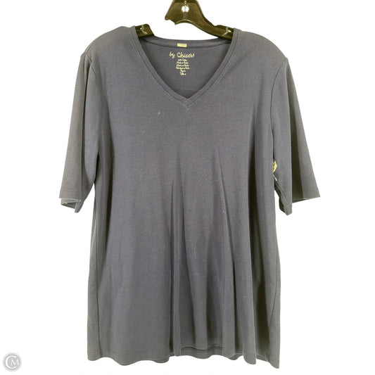 Top Short Sleeve By Chicos In Navy, Size: 2