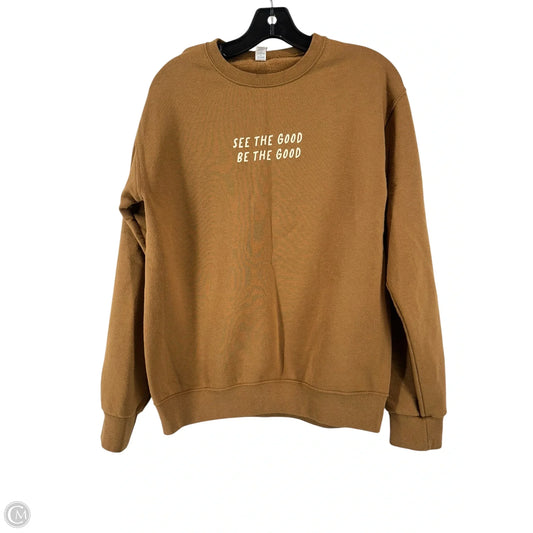 Sweatshirt Crewneck By Clothes Mentor In Brown, Size: S