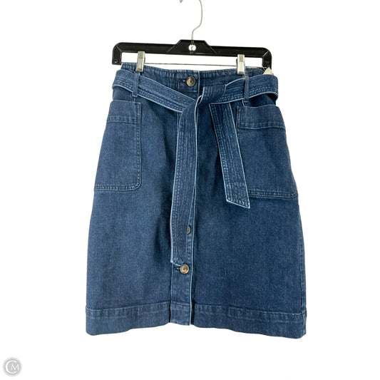 Skirt Midi By Loft In Blue Denim, Size: 4