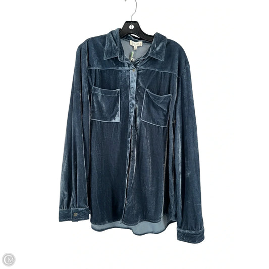 Jacket Shirt By Umgee In Blue, Size: 2x