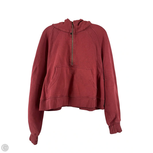 Sweatshirt Hoodie By Lululemon In Maroon, Size: Xl