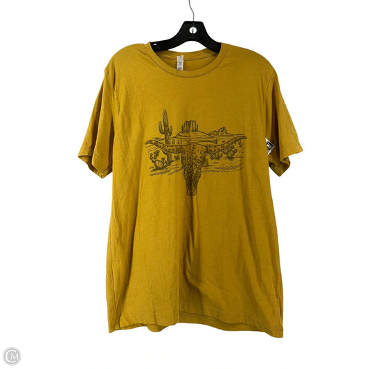 Top Short Sleeve By Bella + Canvas In Yellow, Size: L