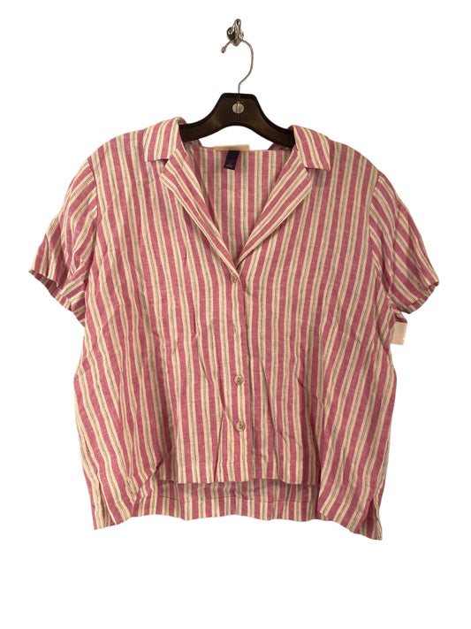 Striped Pattern Top Short Sleeve Universal Thread, Size S