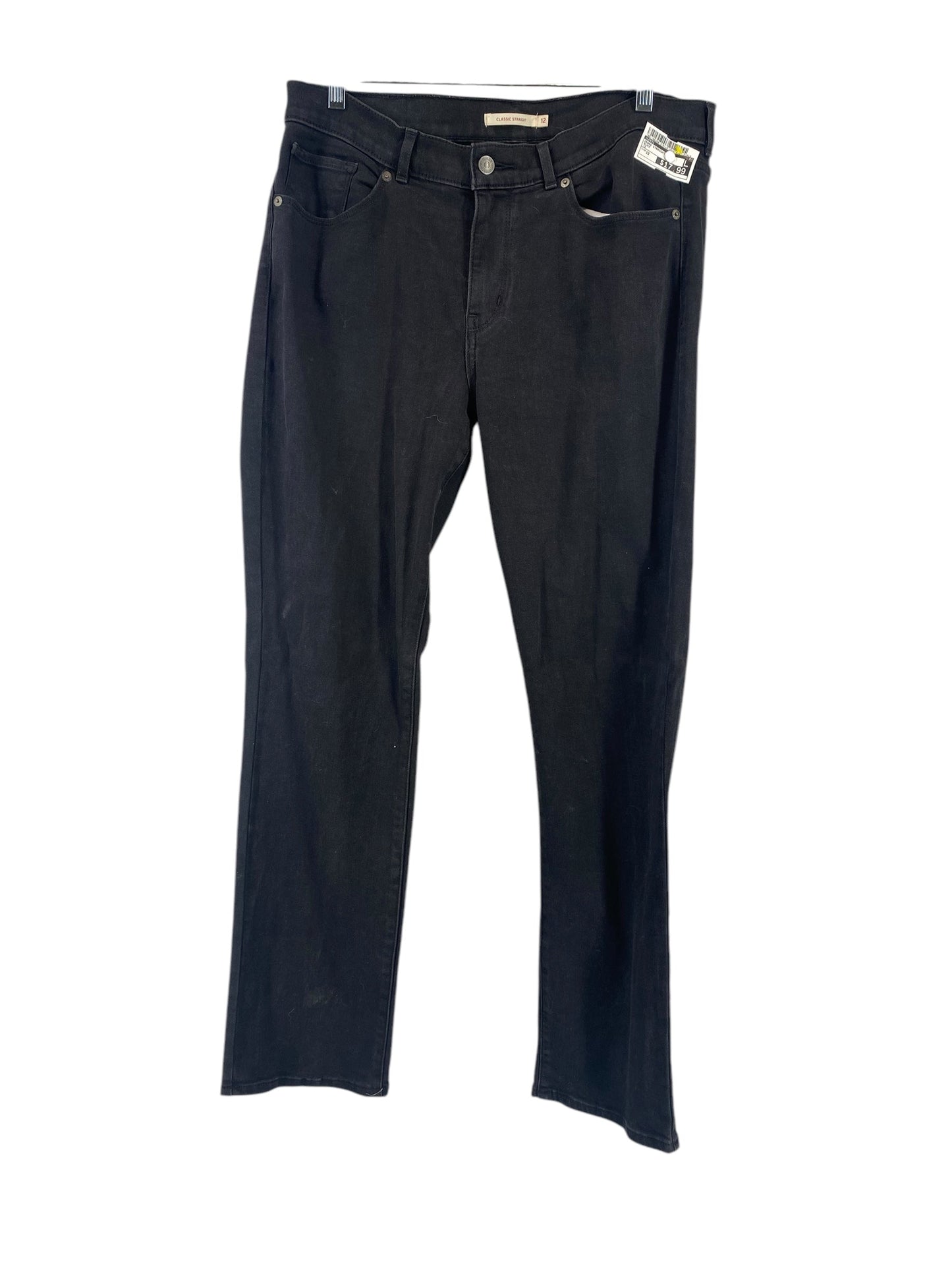 Jeans Straight By Levis In Black, Size: 12