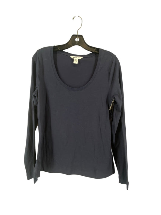 Athletic Top Long Sleeve Collar By Athleta In Navy, Size: M