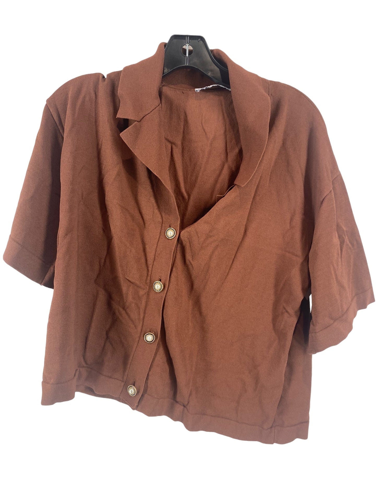 Brown Top Short Sleeve Zara, Size M