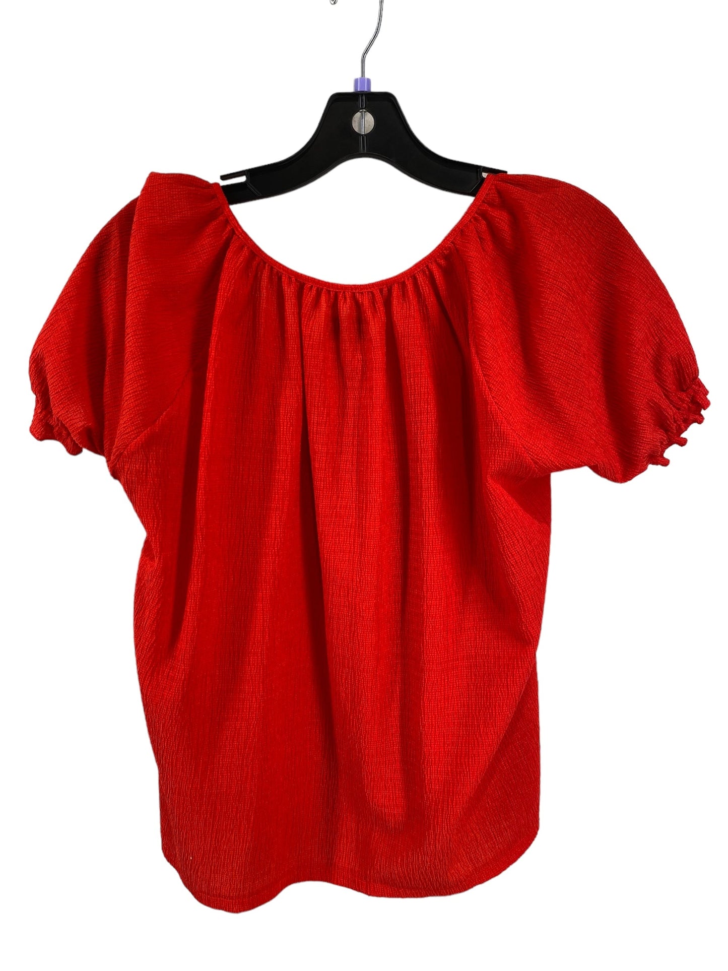 Red Blouse Short Sleeve Madewell, Size S