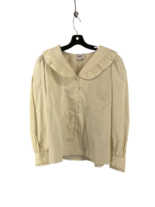 Blouse Long Sleeve By Clothes Mentor In Cream, Size: M