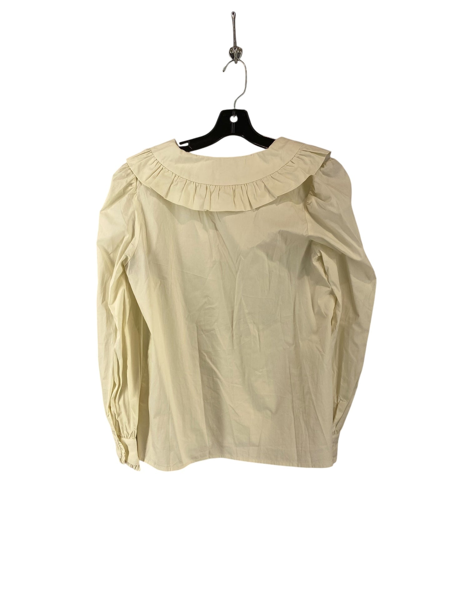 Blouse Long Sleeve By Clothes Mentor In Cream, Size: M