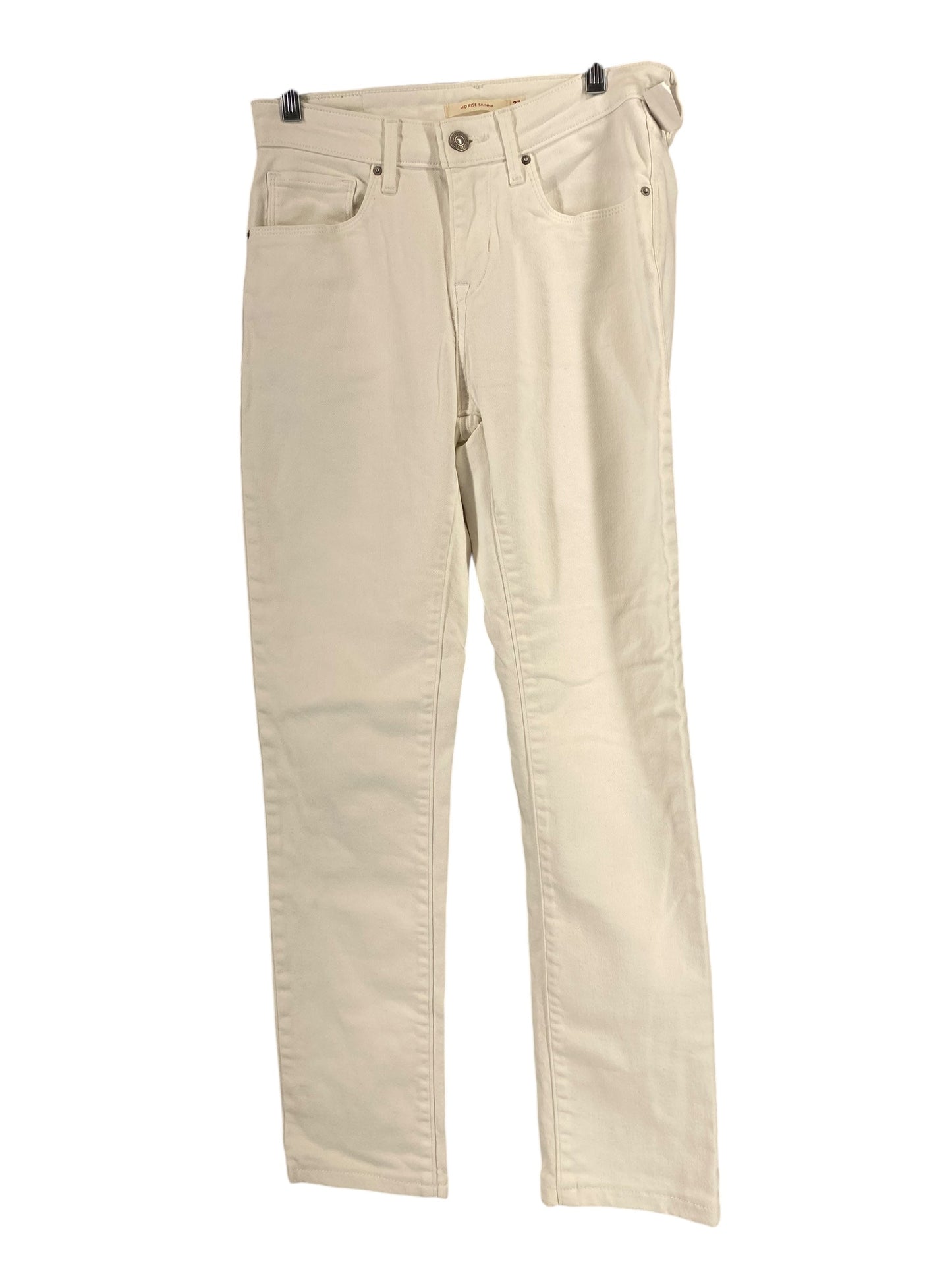 Jeans Skinny By Levis In White Denim, Size: 27