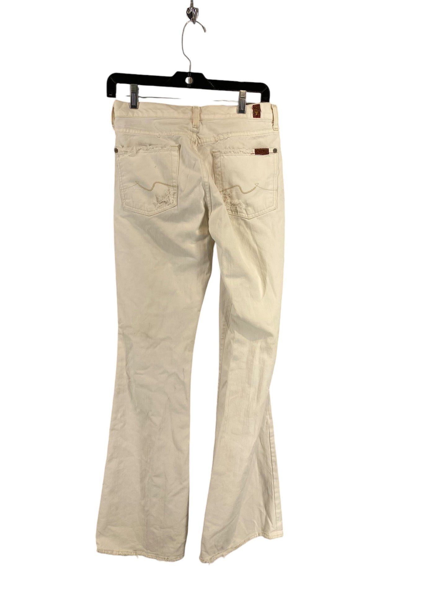 Jeans Flared By 7 For All Mankind In Cream, Size: 28