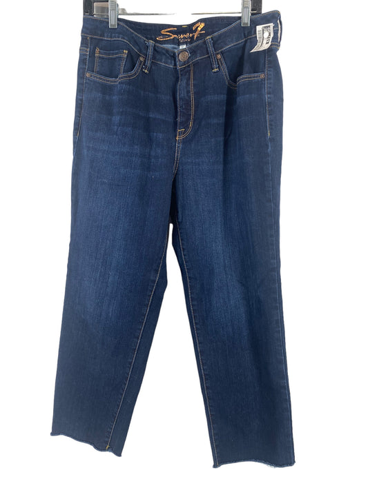 Blue Denim Jeans Cropped Seven 7, Size 12