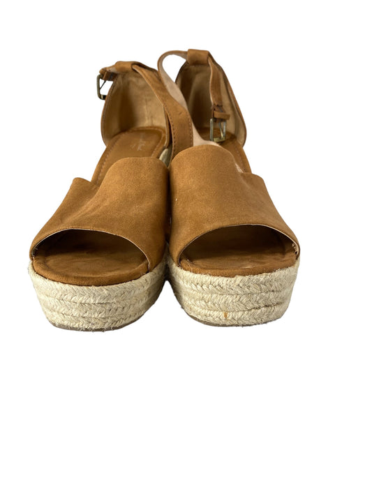 Tan Sandals Heels Wedge Universal Thread, Size 9