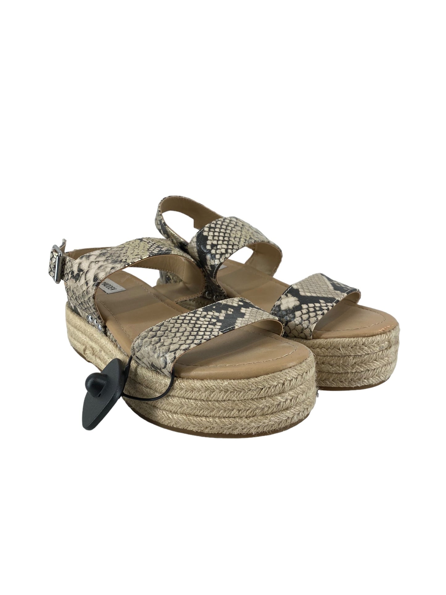 Snakeskin Print Sandals Heels Platform Steve Madden, Size 8.5