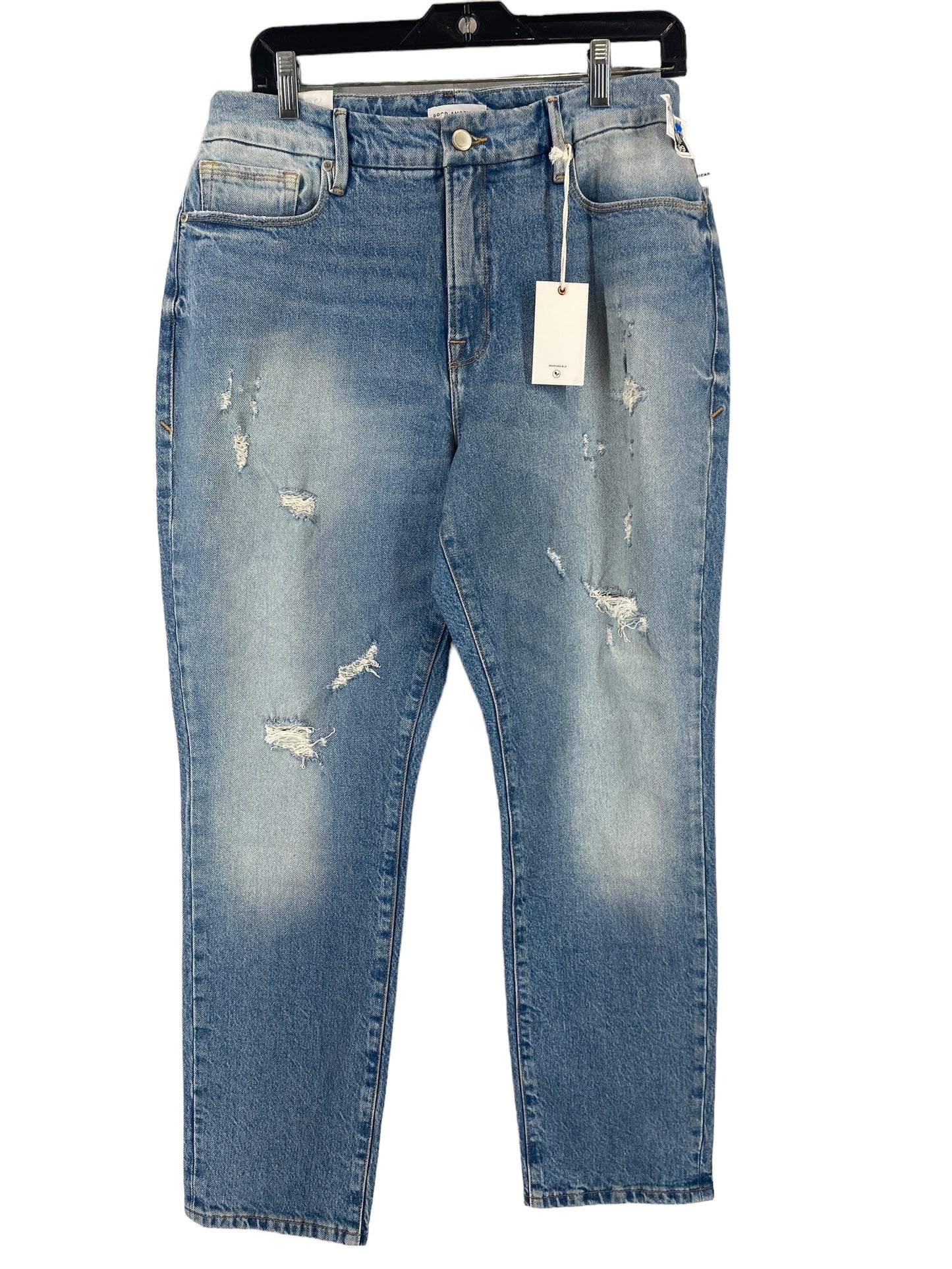 Blue Denim Jeans Boyfriend Good American, Size 8