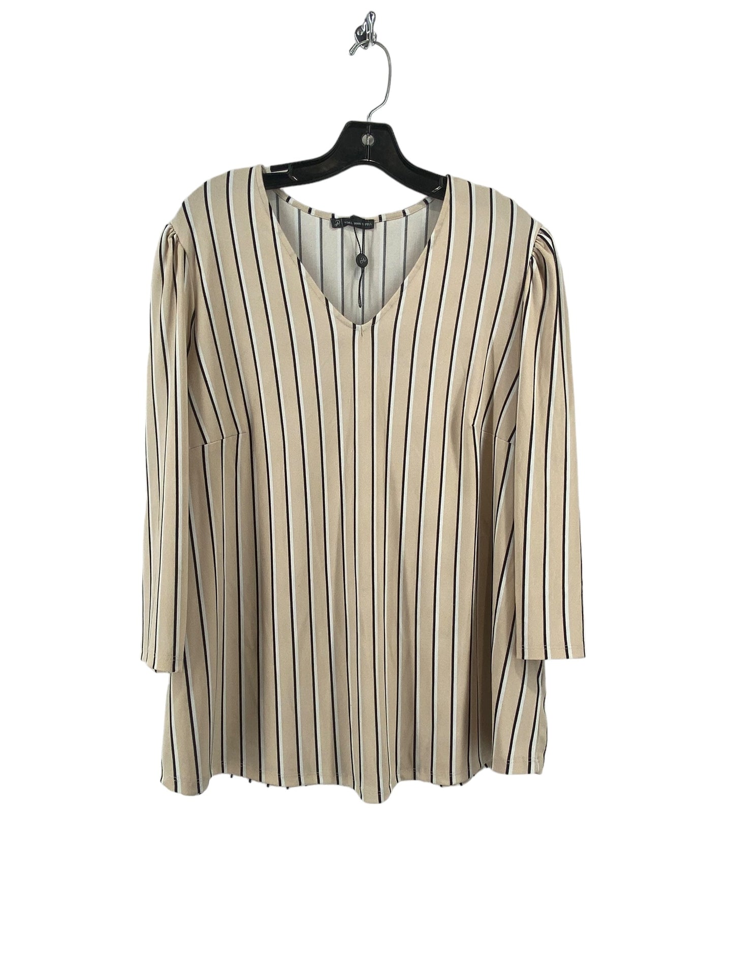 Striped Pattern Top 3/4 Sleeve Adrianna Papell, Size 1x