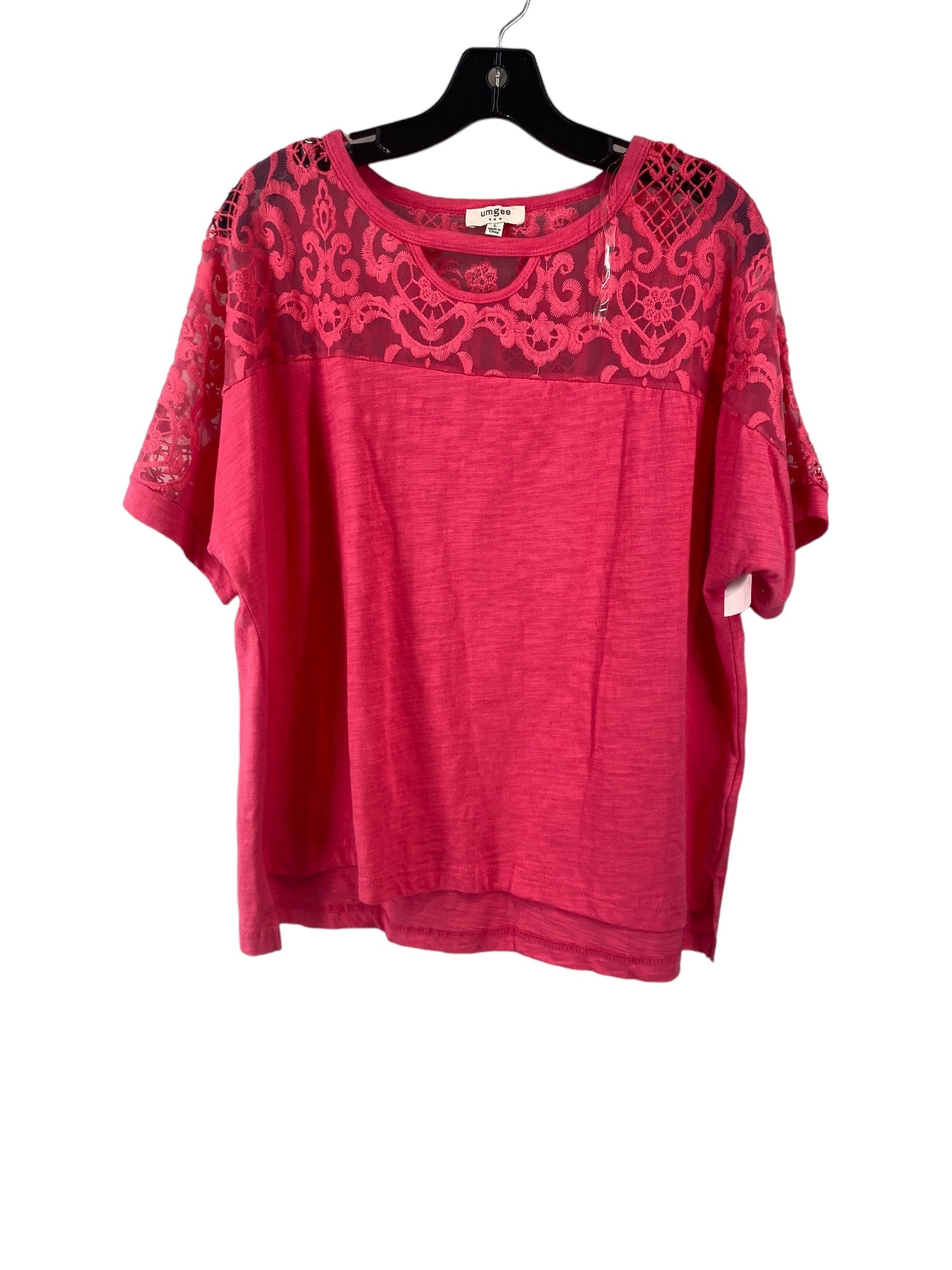 Pink Top Short Sleeve Umgee, Size L