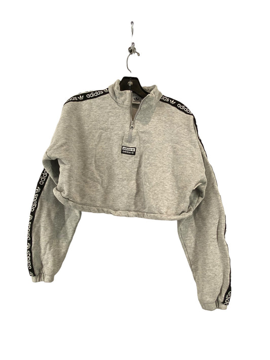Grey Athletic Sweatshirt Collar Adidas, Size M