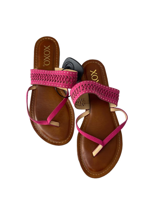 Pink Sandals Flip Flops Xoxo, Size 6.5