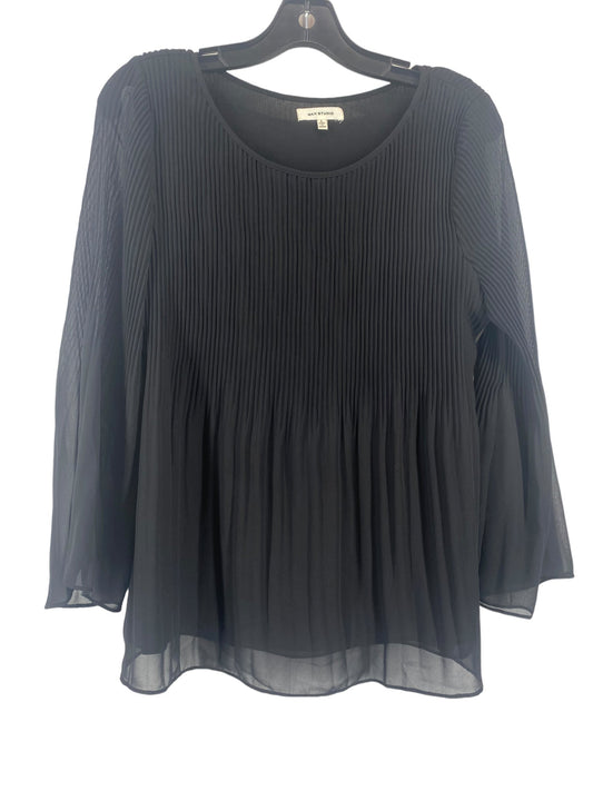 Black Blouse 3/4 Sleeve Max Studio, Size L