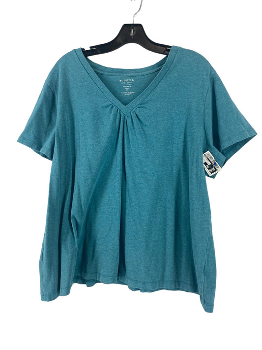 Teal Top Short Sleeve Basic Sonoma, Size 2x