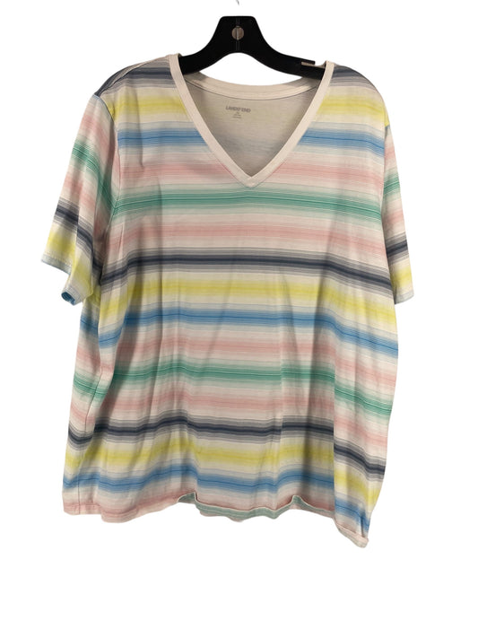 Multi-colored Top Short Sleeve Basic Lands End, Size 2x