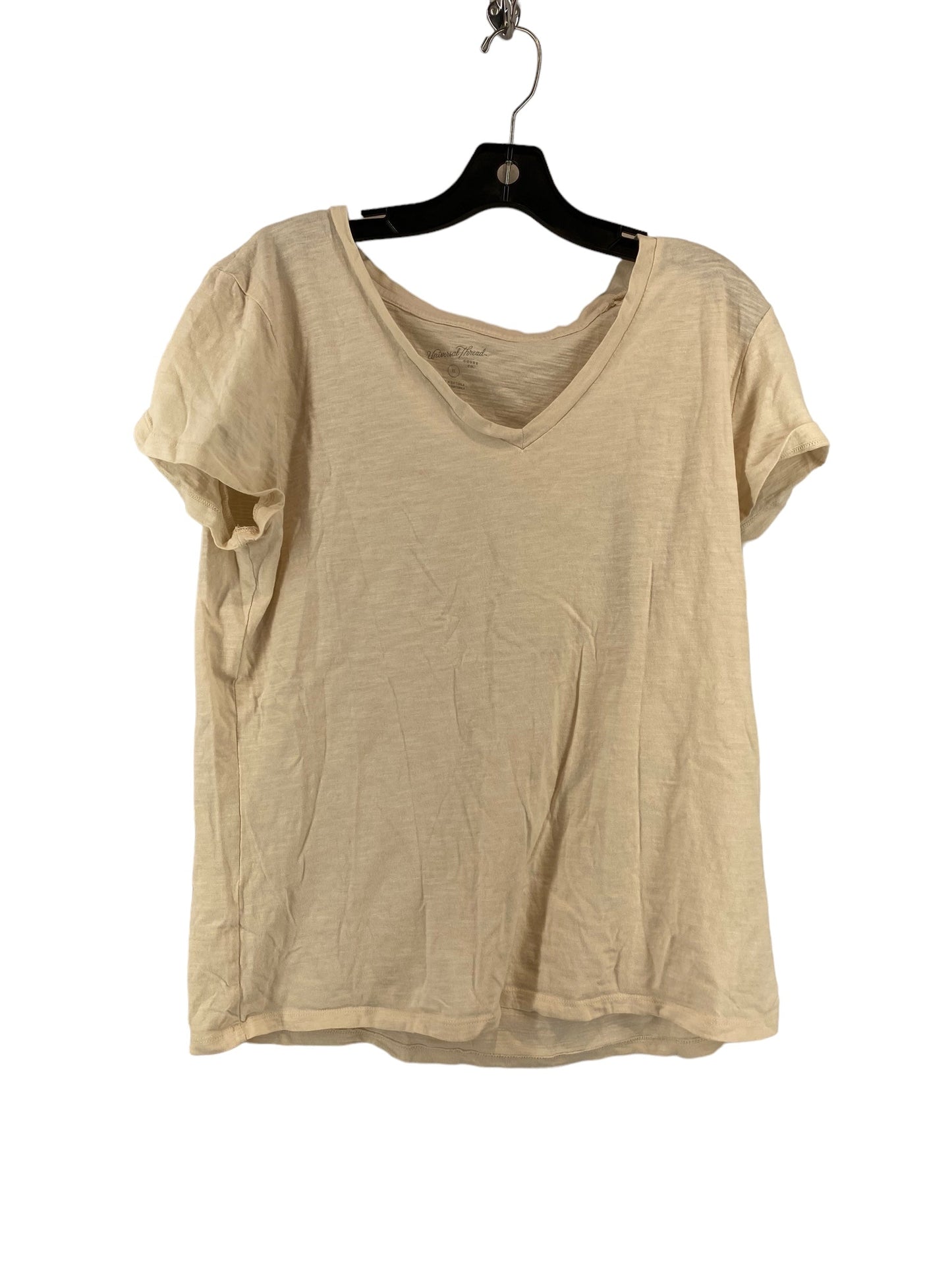 Cream Top Short Sleeve Basic Universal Thread, Size Xl