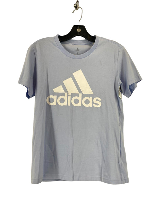 Blue Athletic Top Short Sleeve Adidas, Size S