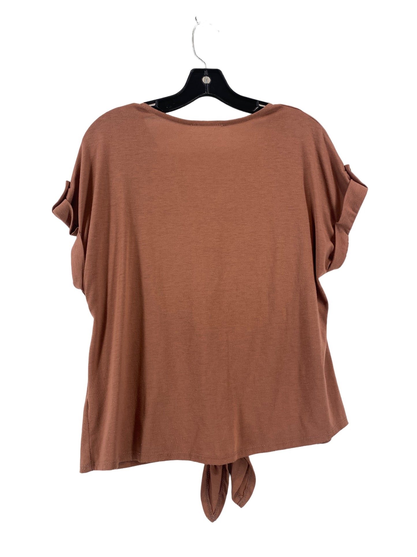 Brown Top Short Sleeve Clothes Mentor, Size S