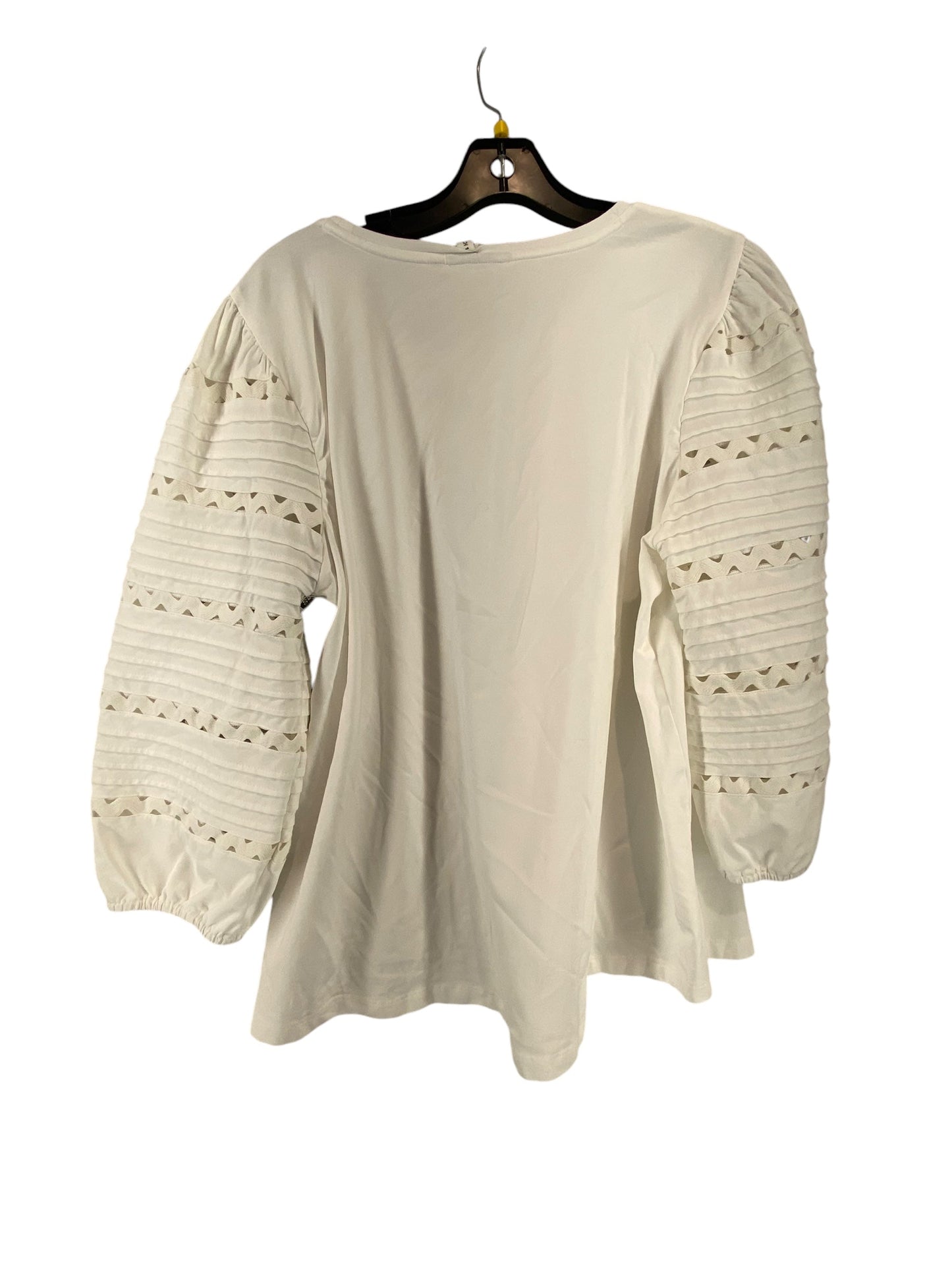 Top 3/4 Sleeve By Chicos In White, Size: 3