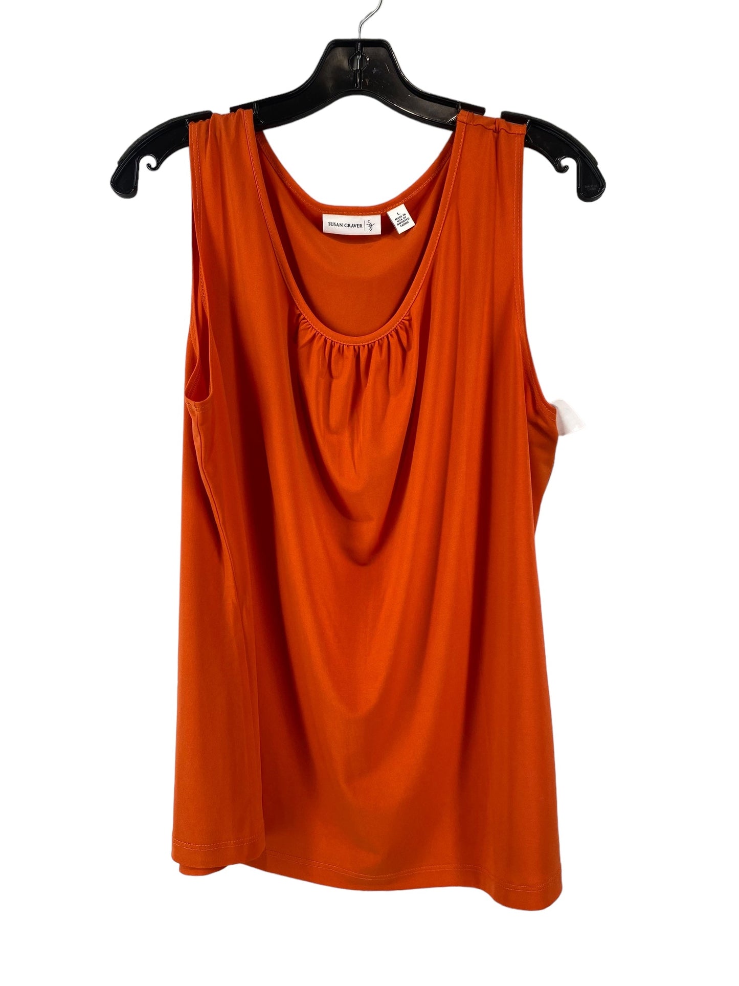 Orange Top Sleeveless Susan Graver, Size L