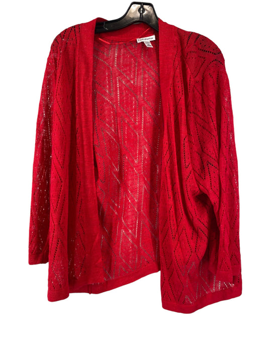 Red Cardigan Croft And Barrow, Size 2x