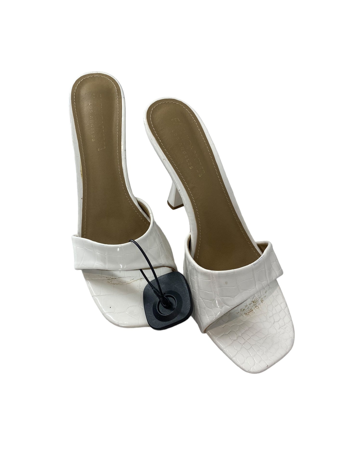 White Sandals Heels Stiletto Fashion Nova, Size 8.5