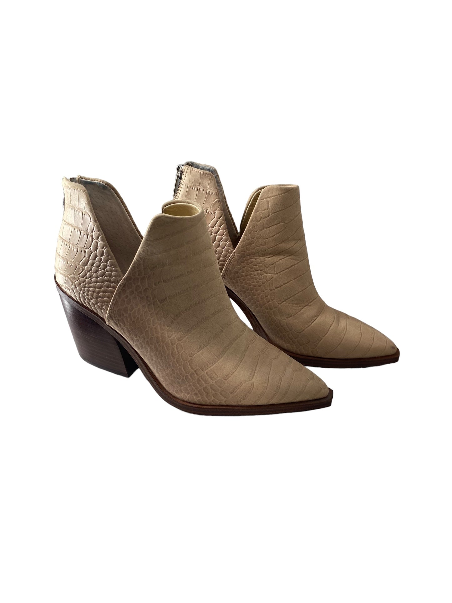 Taupe Boots Ankle Heels Vince Camuto, Size 9.5