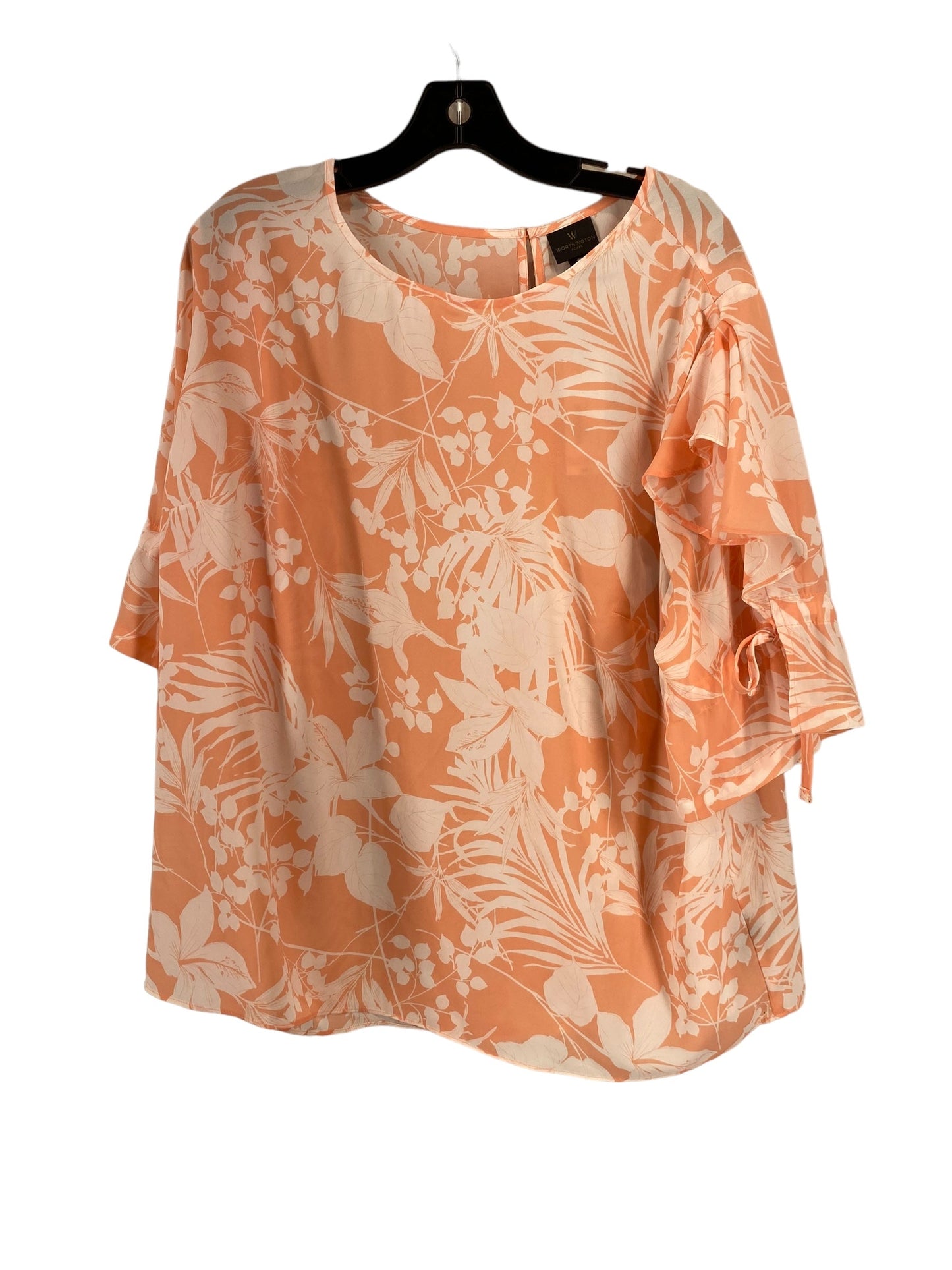 Floral Print Blouse Short Sleeve Worthington, Size 1x