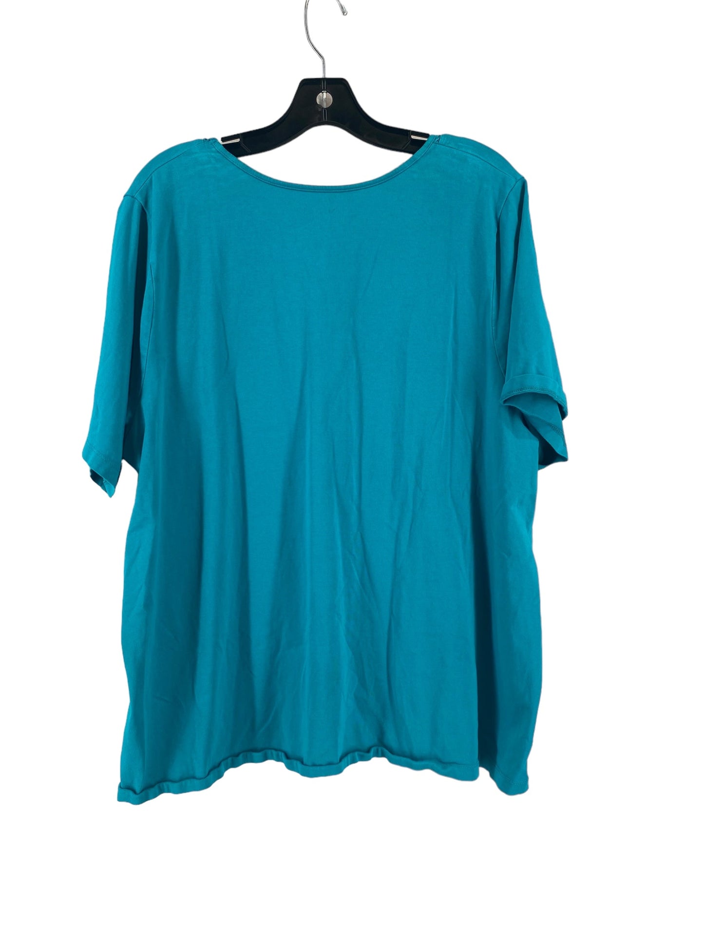 Teal Top Short Sleeve Basic Catherines, Size 1x