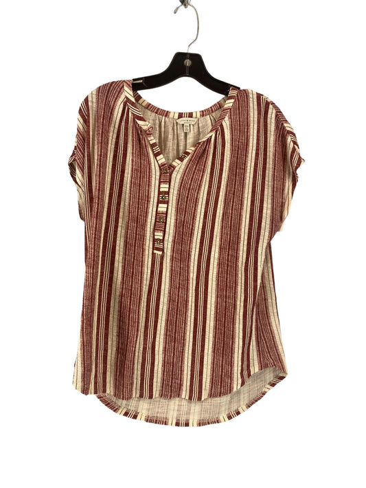 Striped Pattern Top Short Sleeve Lucky Brand, Size M