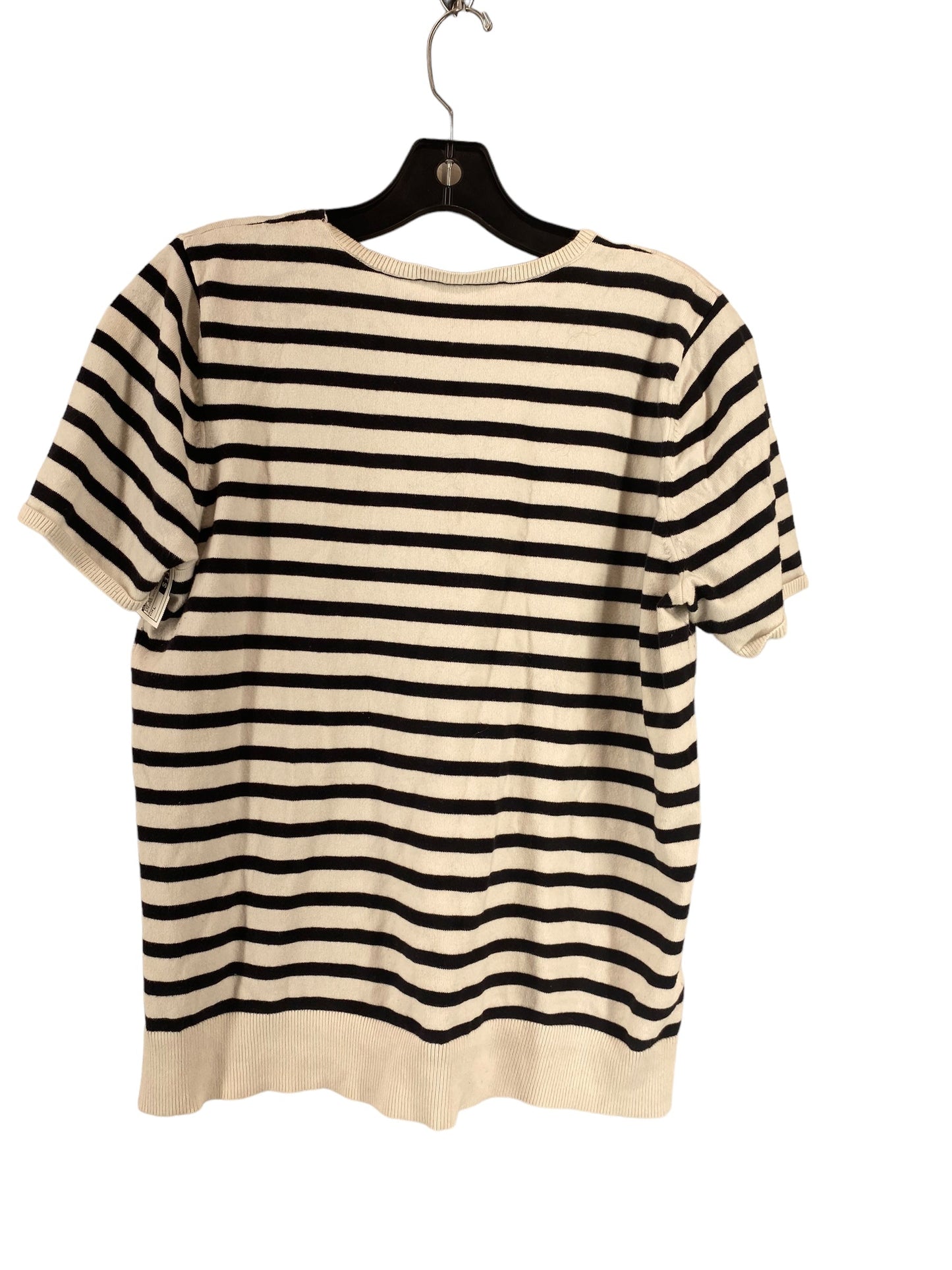 Striped Pattern Top Short Sleeve Loft, Size L