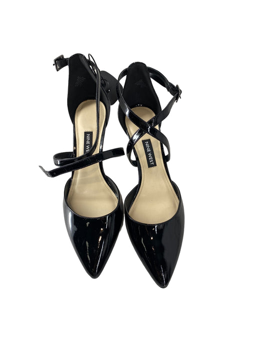 Black Shoes Heels Kitten Nine West, Size 6
