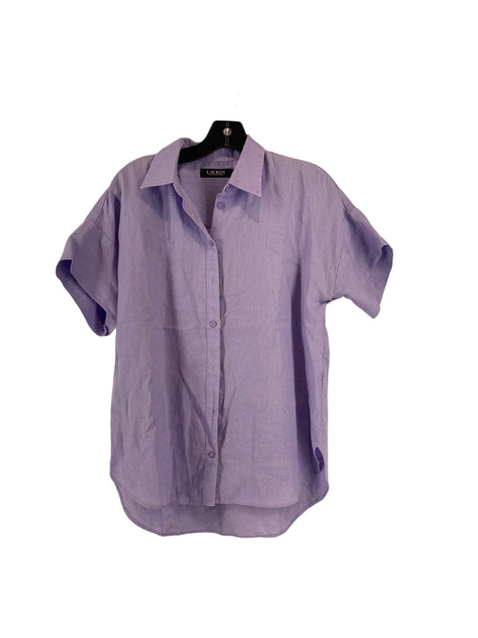 Blouse Short Sleeve By Lauren By Ralph Lauren In Purple, Size: Petite   S