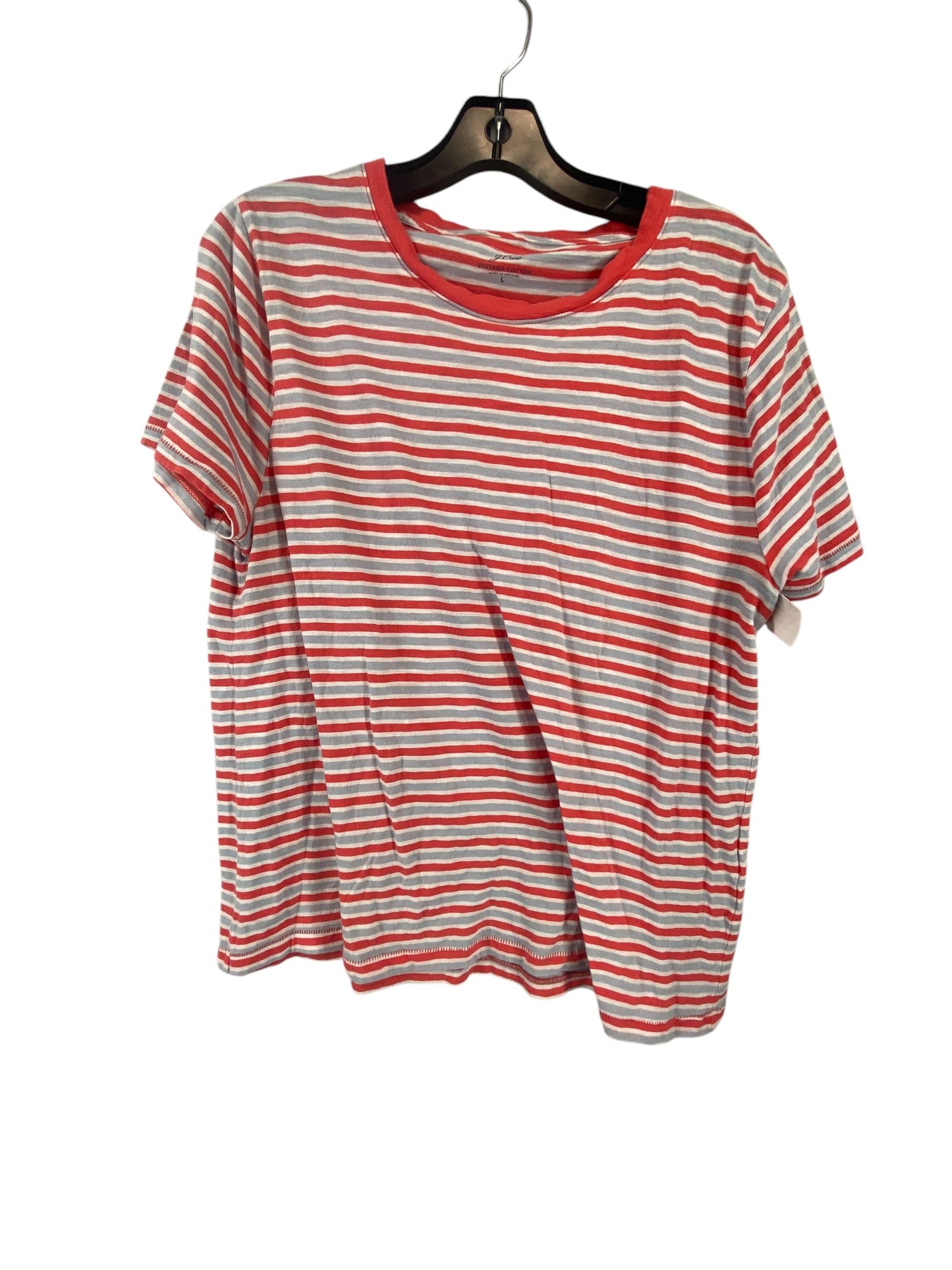 Top Short Sleeve By J. Crew In Striped Pattern, Size: L