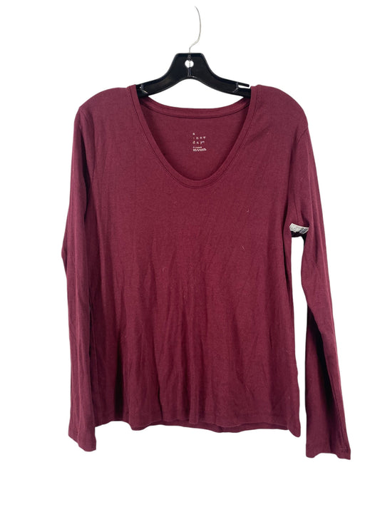 Top Long Sleeve Basic By A New Day In Red, Size: Xl