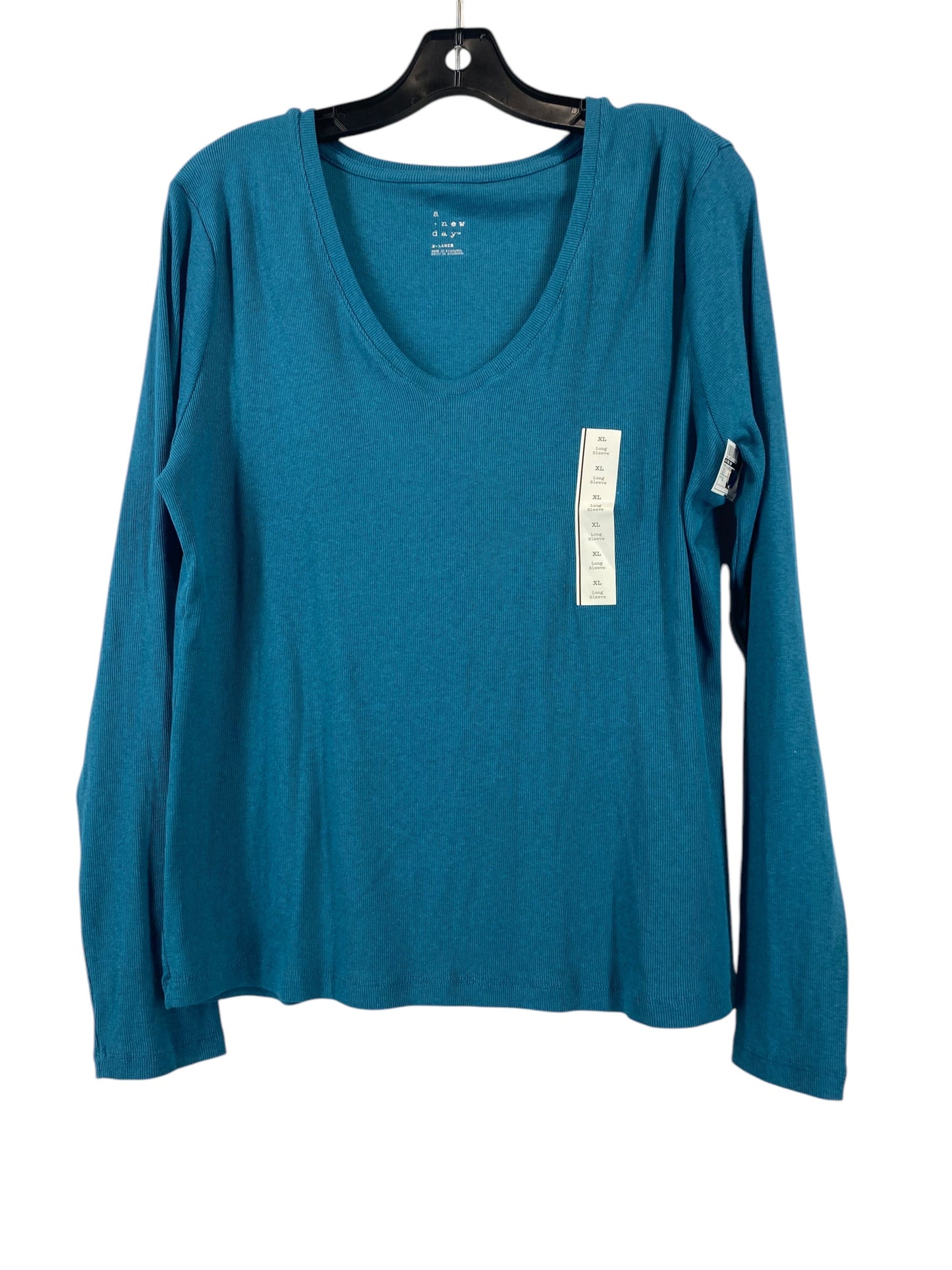 Top Long Sleeve Basic By A New Day In Teal, Size: Xl