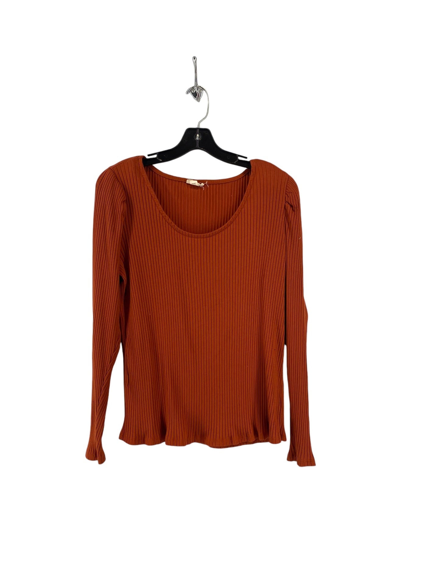 Top Long Sleeve Basic By Ana In Orange, Size: Xxl