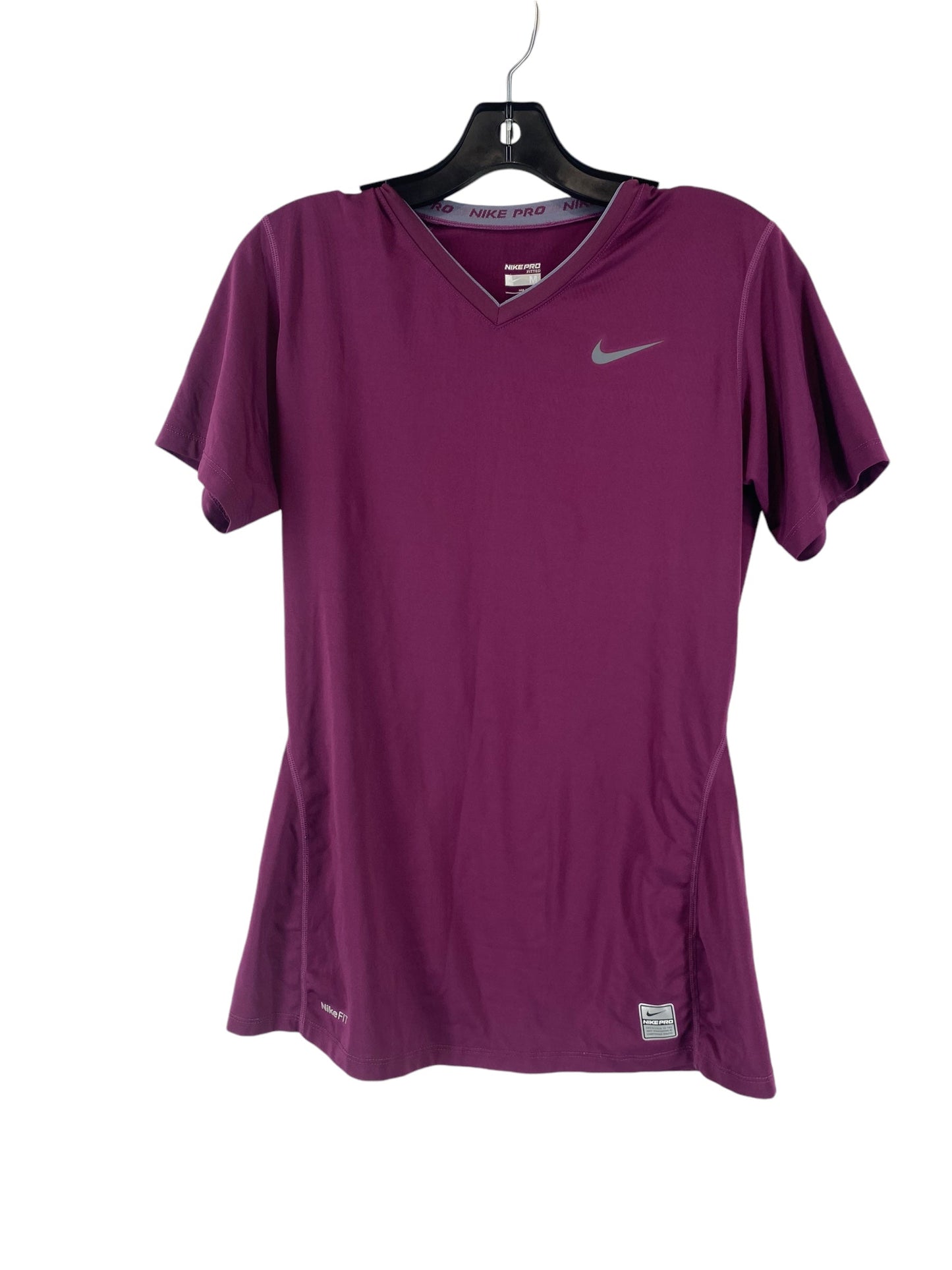 Athletic Top Short Sleeve By Nike In Purple, Size: M